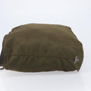 PRADA Boston Bag Nylon Green Silver Auth fm5474-5