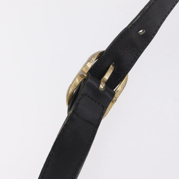 GUCCI GG Canvas Web Sherry Line Shoulder Bag Black Gold 10 2 3840 Auth fm5475