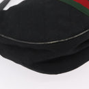GUCCI GG Canvas Web Sherry Line Shoulder Bag Black Gold 10 2 3840 Auth fm5475-15