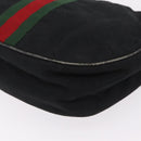 GUCCI GG Canvas Web Sherry Line Shoulder Bag Black Gold 10 2 3840 Auth fm5475-16