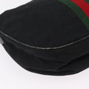 GUCCI GG Canvas Web Sherry Line Shoulder Bag Black Gold 10 2 3840 Auth fm5475-17