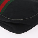 GUCCI GG Canvas Web Sherry Line Shoulder Bag Black Gold 10 2 3840 Auth fm5475-18