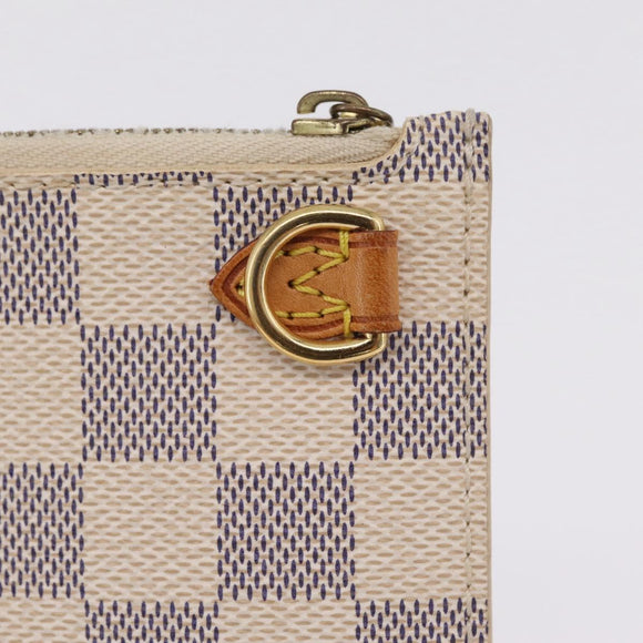 LOUIS VUITTON Damier Azur Neverfull MM Pouch LV Auth fm5484