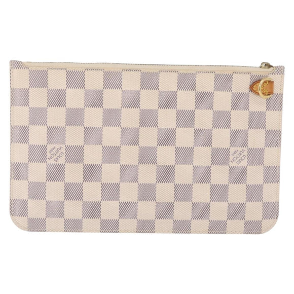 LOUIS VUITTON Damier Azur Neverfull MM Pouch LV Auth fm5484