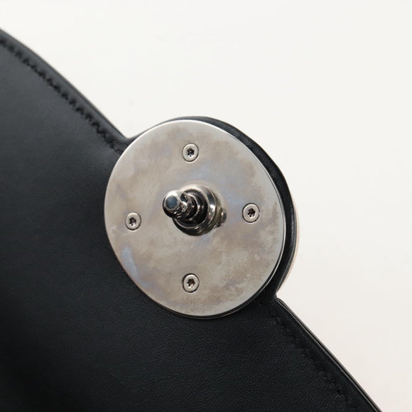 GUCCI Petit GG Shoulder Bag Leather 2way Black Silver 739722 Auth fm5487SM