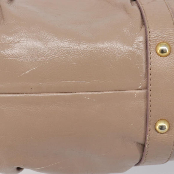 Miu Miu Hand Bag Vitellolux 2way Pink Gold Auth fm5488