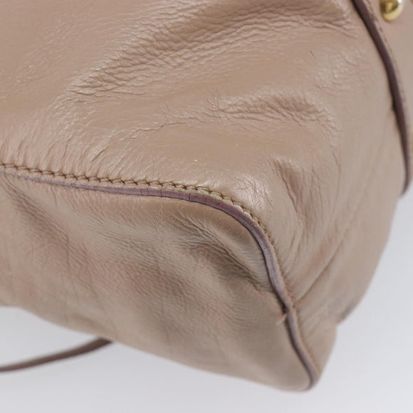 Miu Miu Hand Bag Vitellolux 2way Pink Gold Auth fm5488