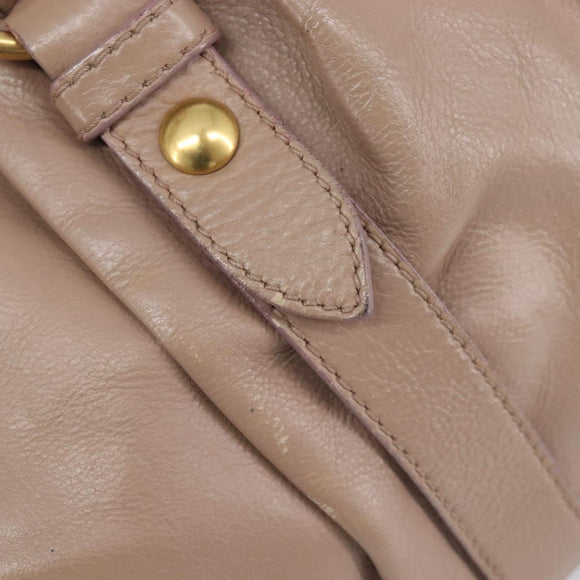 Miu Miu Hand Bag Vitellolux 2way Pink Gold Auth fm5488