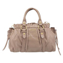 Miu Miu Hand Bag Vitellolux 2way Pink Gold Auth fm5488-2