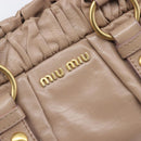 Miu Miu Hand Bag Vitellolux 2way Pink Gold Auth fm5488-20