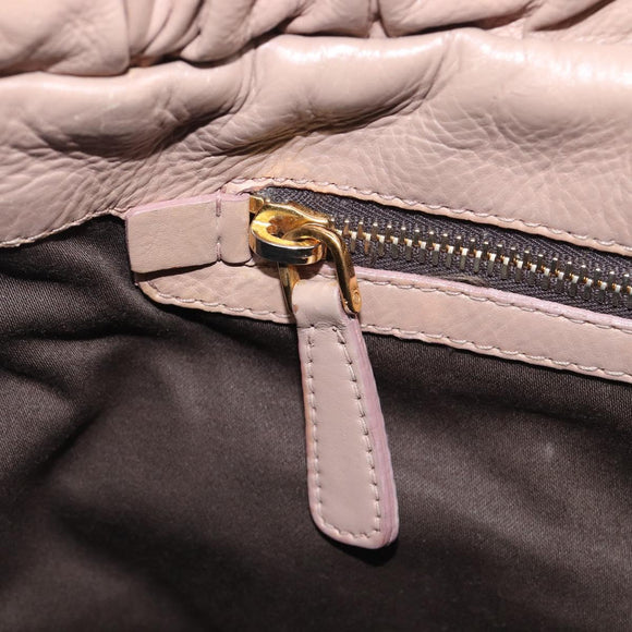 Miu Miu Hand Bag Vitellolux 2way Pink Gold Auth fm5488