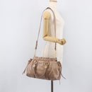 Miu Miu Hand Bag Vitellolux 2way Pink Gold Auth fm5488-29