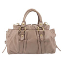 Miu Miu Hand Bag Vitellolux 2way Pink Gold Auth fm5488-3