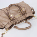 Miu Miu Hand Bag Vitellolux 2way Pink Gold Auth fm5488-6