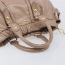 Miu Miu Hand Bag Vitellolux 2way Pink Gold Auth fm5488-7
