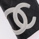 CHANEL Cambon Line Long Wallet Lamb Skin Black CC Auth fm5490-12