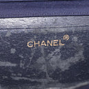 CHANEL Matelasse Chain Shoulder Bag Cotton Navy Gold CC Auth fm5491-20