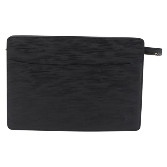 LOUIS VUITTON Epi Pochette Homme Clutch Bag Black M52522 LV Auth fm5495
