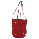 Salvatore Ferragamo Vala Tote Bag Canvas Red Gold Auth fm5497-1