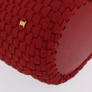 Salvatore Ferragamo Vala Tote Bag Canvas Red Gold Auth fm5497-11