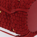 Salvatore Ferragamo Vala Tote Bag Canvas Red Gold Auth fm5497-13