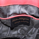 Salvatore Ferragamo Vala Tote Bag Canvas Red Gold Auth fm5497-16