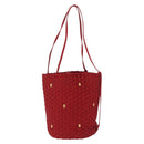 Salvatore Ferragamo Vala Tote Bag Canvas Red Gold Auth fm5497-2