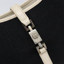 GUCCI Jackie Hand Bag Canvas Black Silver 002 1068 Auth fm5498-16