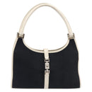 GUCCI Jackie Hand Bag Canvas Black Silver 002 1068 Auth fm5498-2
