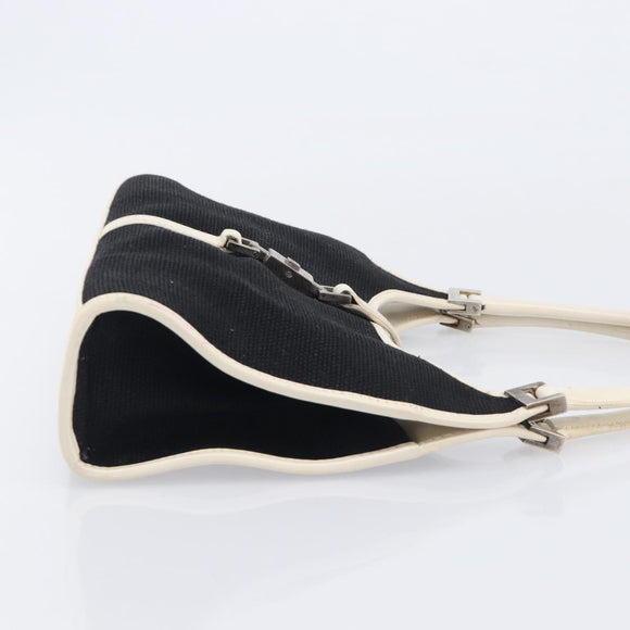 GUCCI Jackie Hand Bag Canvas Black Silver 002 1068 Auth fm5498