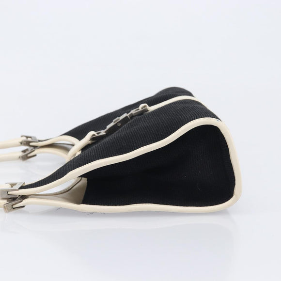 GUCCI Jackie Hand Bag Canvas Black Silver 002 1068 Auth fm5498