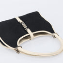 GUCCI Jackie Hand Bag Canvas Black Silver 002 1068 Auth fm5498-6