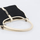 GUCCI Jackie Hand Bag Canvas Black Silver 002 1068 Auth fm5498-7