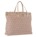 FENDI Zucchino Canvas Tote Bag Pink Gold 8BH133 Auth fm5500-1