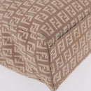 FENDI Zucchino Canvas Tote Bag Pink Gold 8BH133 Auth fm5500-12