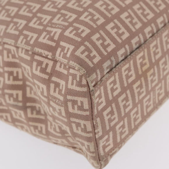 FENDI Zucchino Canvas Tote Bag Pink Gold 8BH133 Auth fm5500