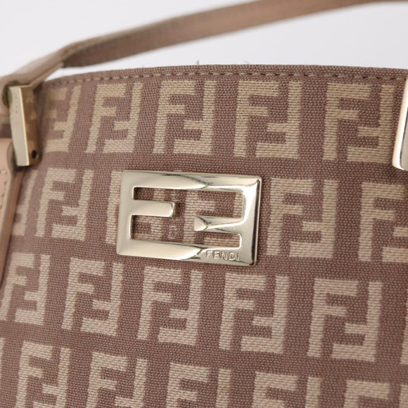 FENDI Zucchino Canvas Tote Bag Pink Gold 8BH133 Auth fm5500