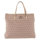FENDI Zucchino Canvas Tote Bag Pink Gold 8BH133 Auth fm5500-2