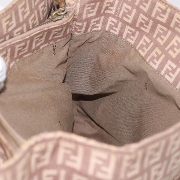 FENDI Zucchino Canvas Tote Bag Pink Gold 8BH133 Auth fm5500