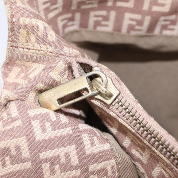 FENDI Zucchino Canvas Tote Bag Pink Gold 8BH133 Auth fm5500