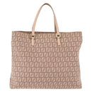 FENDI Zucchino Canvas Tote Bag Pink Gold 8BH133 Auth fm5500-3