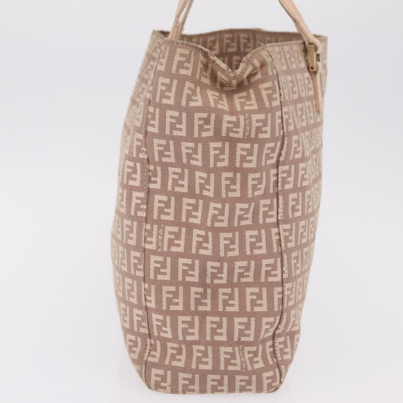FENDI Zucchino Canvas Tote Bag Pink Gold 8BH133 Auth fm5500
