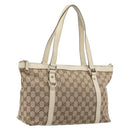 GUCCI GG Canvas Abbey Tote Bag Beige Gold 141470 Auth fm5503-1