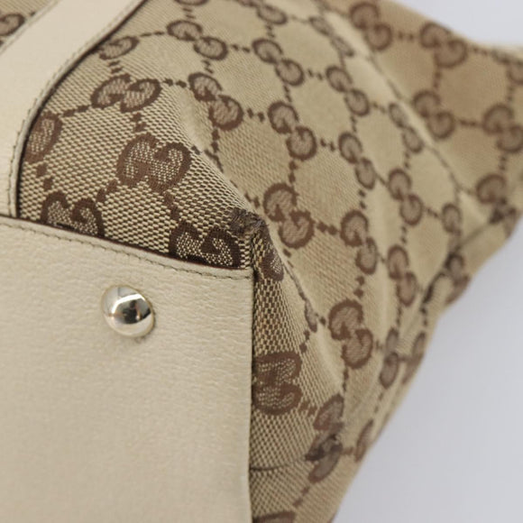 GUCCI GG Canvas Abbey Tote Bag Beige Gold 141470 Auth fm5503