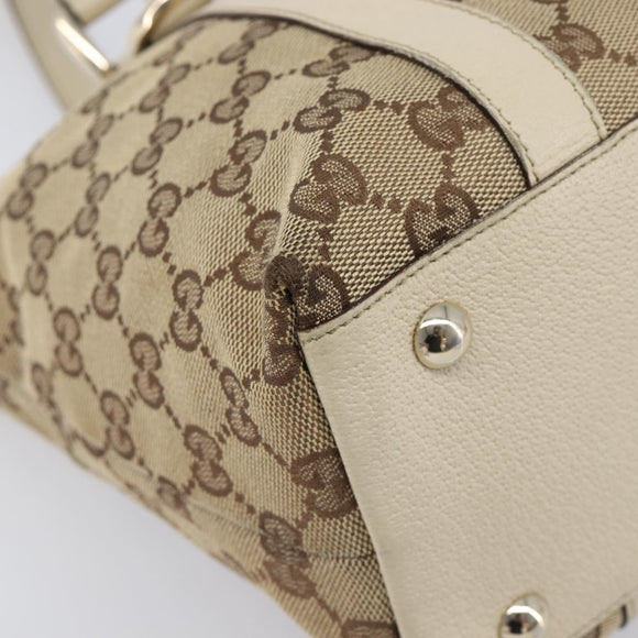 GUCCI GG Canvas Abbey Tote Bag Beige Gold 141470 Auth fm5503