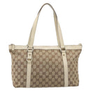 GUCCI GG Canvas Abbey Tote Bag Beige Gold 141470 Auth fm5503-2
