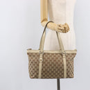 GUCCI GG Canvas Abbey Tote Bag Beige Gold 141470 Auth fm5503-25