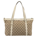 GUCCI GG Canvas Abbey Tote Bag Beige Gold 141470 Auth fm5503-3
