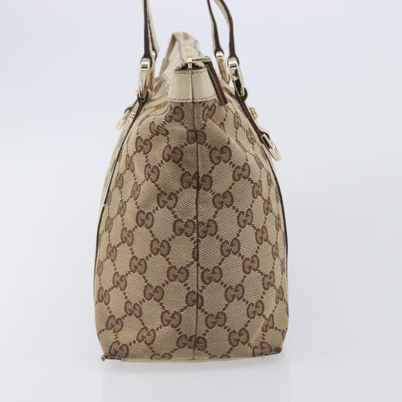 GUCCI GG Canvas Abbey Tote Bag Beige Gold 141470 Auth fm5503