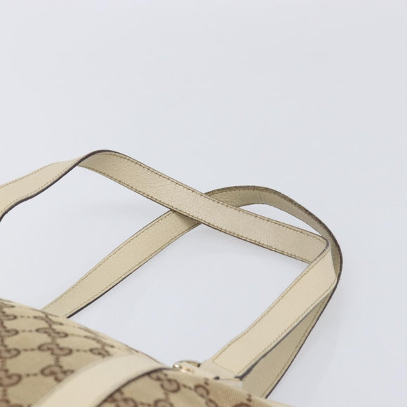 GUCCI GG Canvas Abbey Tote Bag Beige Gold 141470 Auth fm5503